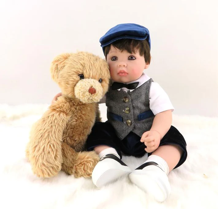 NEW 20inch 50cm Popular cotton body lifelike toddler baby bebe bonecas toys with plush bear silicone reborn baby dolls gifts toy NEW 20inch 50cm Popular cotton body lifelike toddler baby bebe bonecas toys with plush bear silicone reborn baby dolls gifts toy