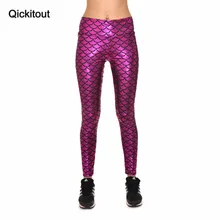 Qickitout леггинсы женские весы русалки Новые Леггинсы Высокая талия эластичные леггинсы для тренировок брюки спортивная одежда Mujer