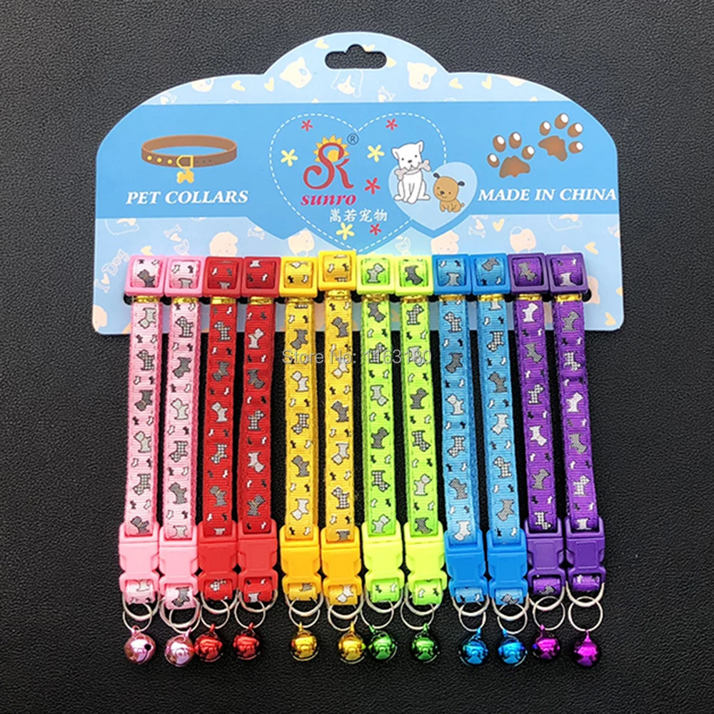 

24 pcs/lot Dog Cat Collar Cat Pet Bow Tie With Bell Necktie Cute Collar Pet Accessories Free Shipping