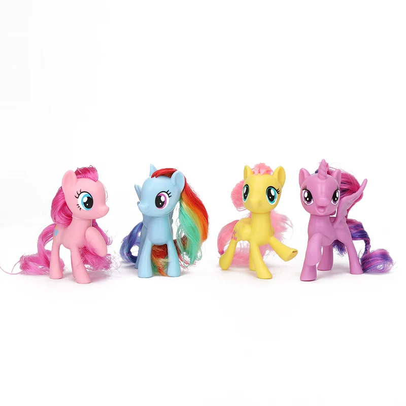 Игрушки My Little Pony Rainbow Dash Twilight Sparkle Pinkie Pie Fluttershy ПВХ экшн фигурка Коллекционная