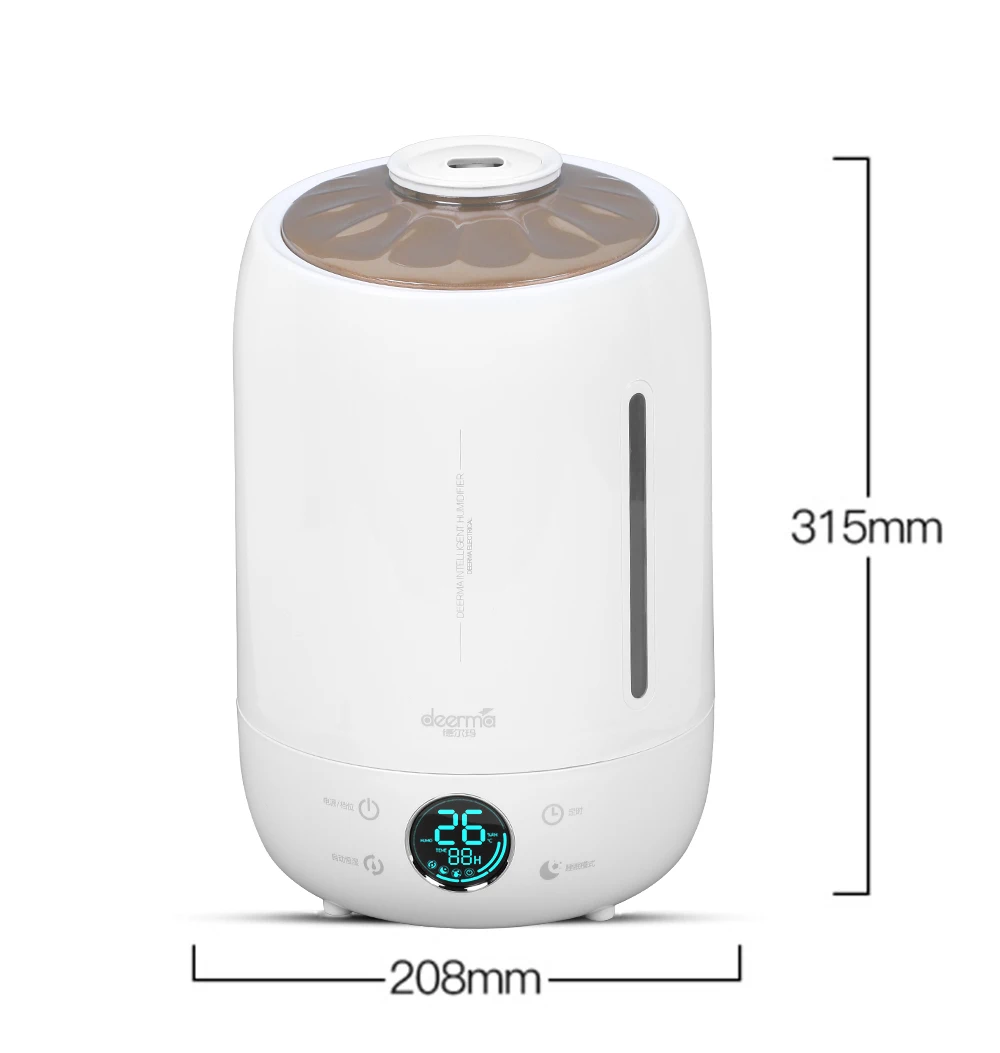Xiaomi DEERMA DEM-F600 Household Air2 Humidifier Air Purifying Mist Maker Timing with Intelligent Touch Screen Adjustable Fog 5L (32)