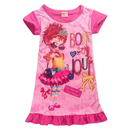 

Summer cotton children's clothing new Girls long short sleeve Dress Summer children's cartoon Dresses