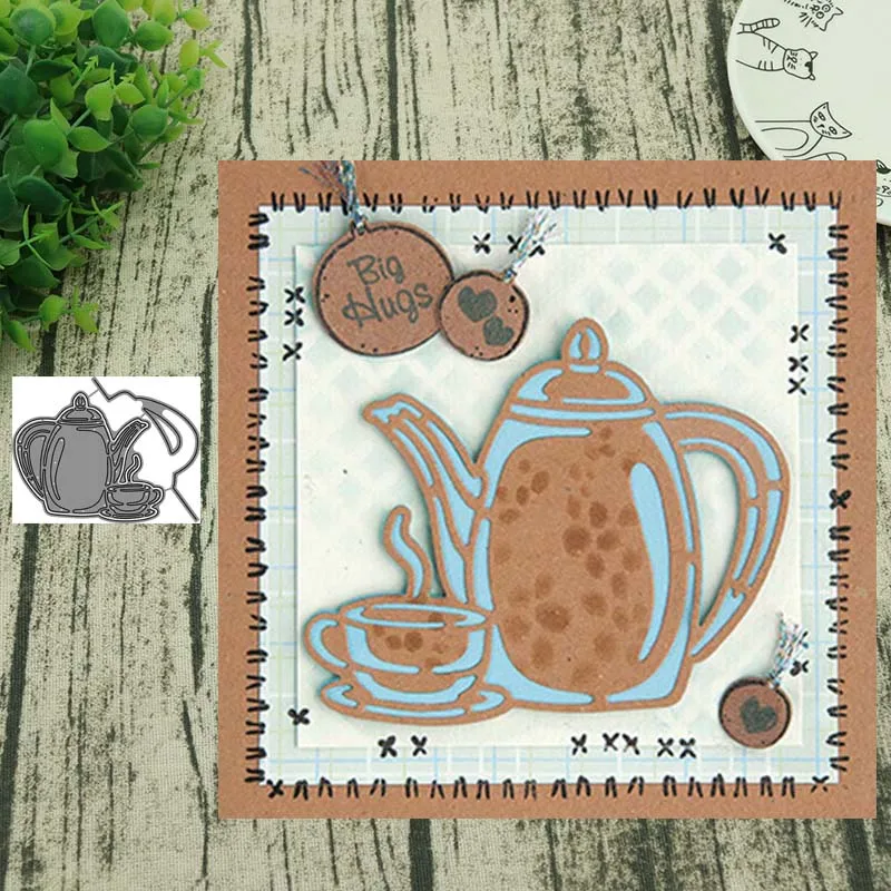 

Teapot Metal Cutting Dies Stencils For DIY Scrapbooking Album Paper Card Decorative Craft Embossing Die