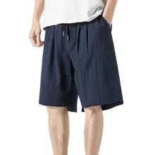 Мужские короткие Лето Осень стиль шаровары Штаны для пробежек фитнес брюки льняные свободные брюки плюс размер L626