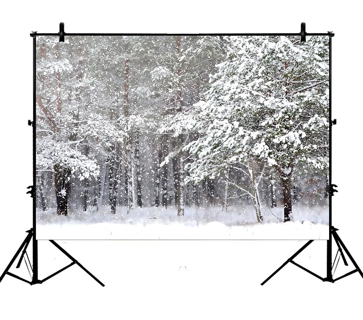 

5x7ft Holiday Scenic Frozen Snow Trees Winter Wedding Polyester Photo Background Portrait Backdrop