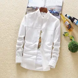 2018 новая распродажа Повседневное рубашки Полный Твердые Maylooks Для мужчин; Корейская рубашка с длинными рукавами Повседневное хлопок