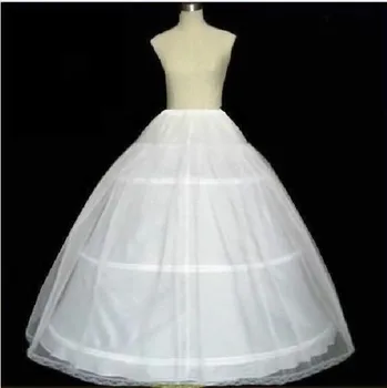 

Hot Sale New Ball Gown Bone Full Crinoline 3 Hoop Petticoat for Wedding Dress 2016 Wedding Skirt Accessories Slip in Store