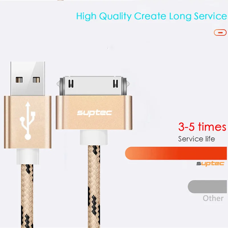 SUPTEC для iPhone 4 4s 3GS 3G iPad 1 2 3 iPod Nano touch 30 Pin USB кабель Быстрая зарядка оригинальный