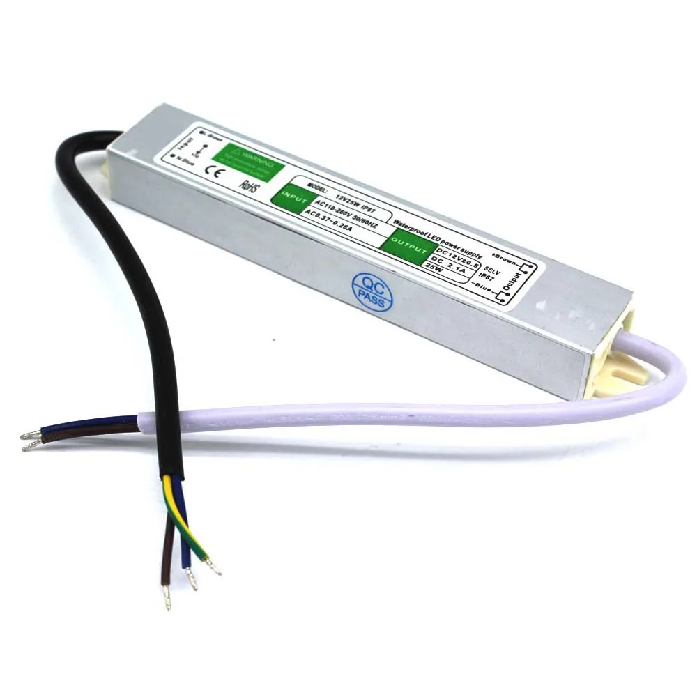 dc12v 2 1a 25w electronic led driver ip67 waterproof switching power