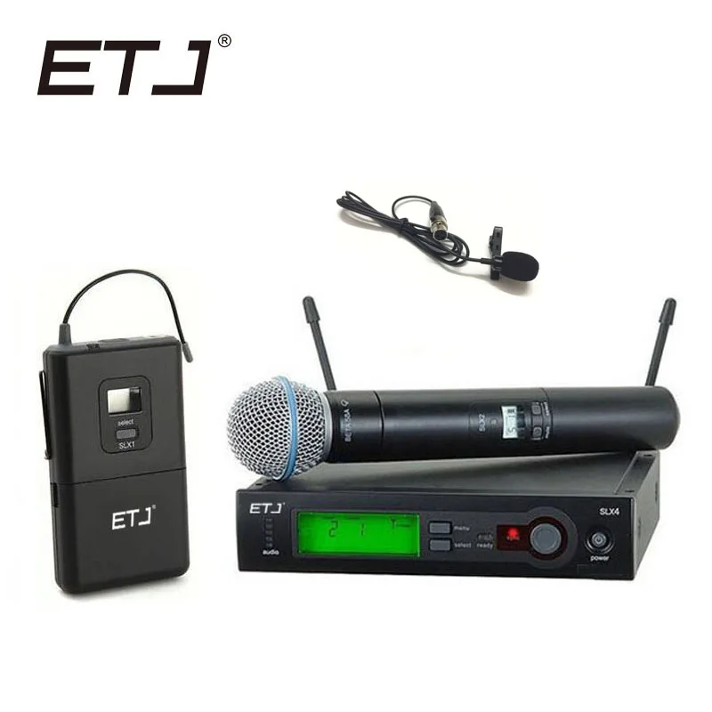 Бренд etj SLX24/BETA58 58A UHF профессиональный Беспроводной микрофон Системы ручной петличный микрофон