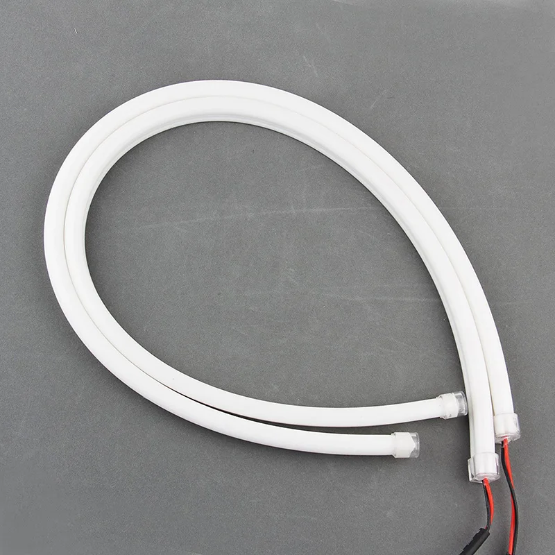TPTOB Angel Eyes Turn SignalLights  LED Car Styling Universial DRL Flexible Tube Strip Daytime Running White Yellow