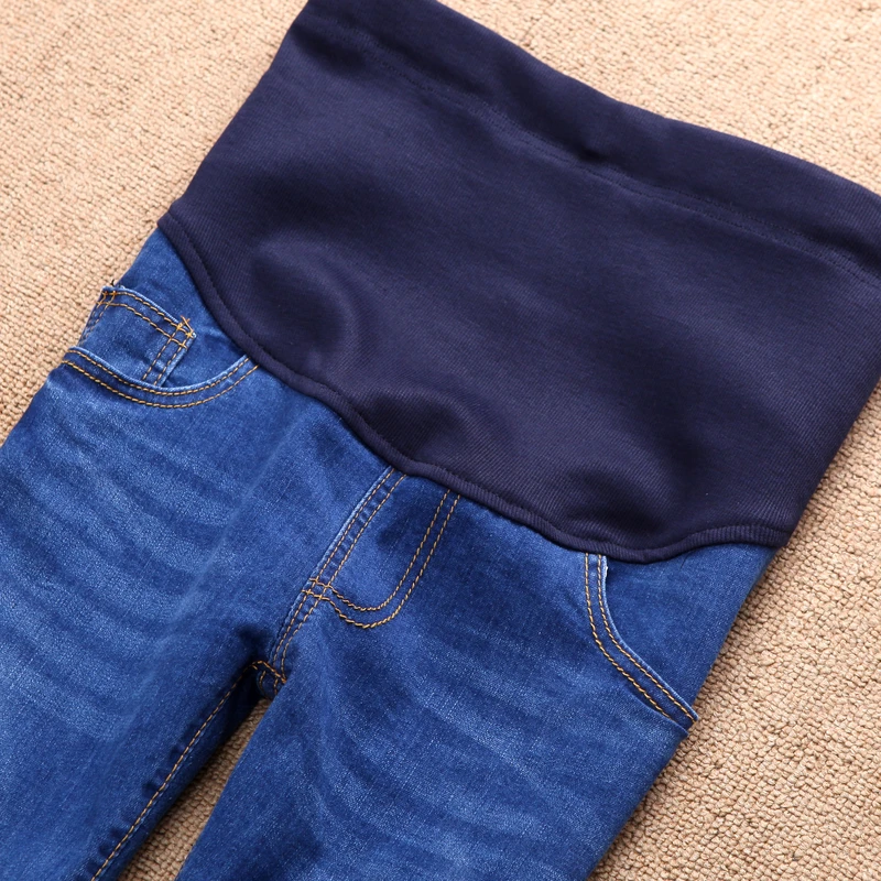 Джинсы для беременных, черные, синие, 2 цвета, брюки с высокой талией, эластичная лента для одежды, джинсы, обтягивающие Стрейчевые штаны