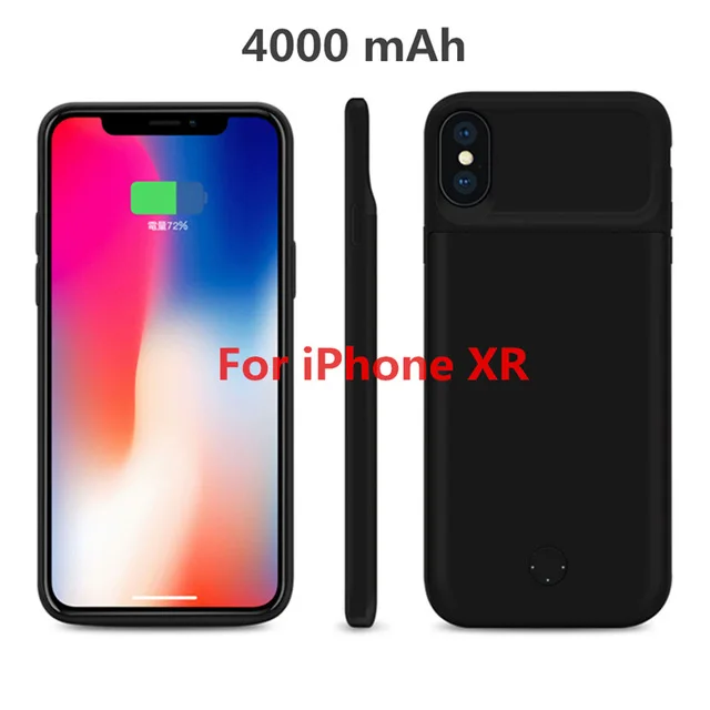 KQJYS, внешний аккумулятор, задняя крышка, ультра тонкий, для iPhone XS Max, XR, портативный, задняя крышка, зарядное устройство, чехол для iPhone X, XS, чехол для питания - Цвет: Black For  XR