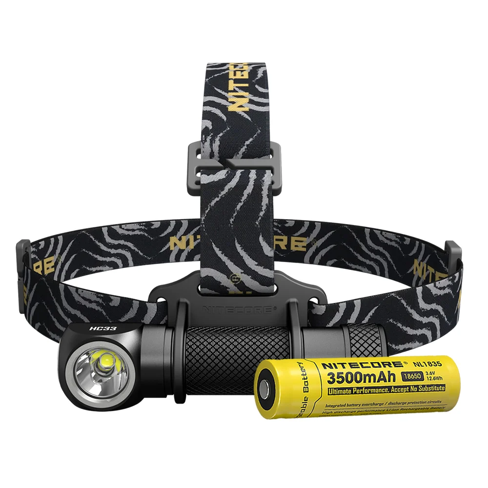 Распродажа NITECORE HC33 1800 LMs налобный фонарь 18650 перезаряжаемые батарея водостойкий фонарик Открытый Отдых Охота Поиск путешествия - Испускаемый цвет: 3500mAh NL1835
