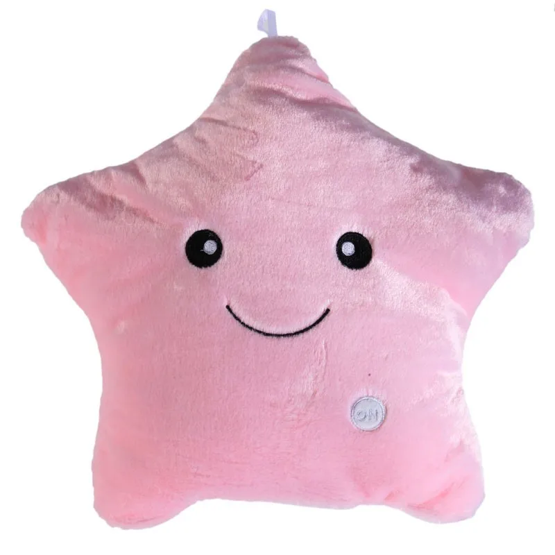 Игрушка; подарок для девочек; мягкая набивная Подушка плюшевая светодиодный свет подушка в форме звезды