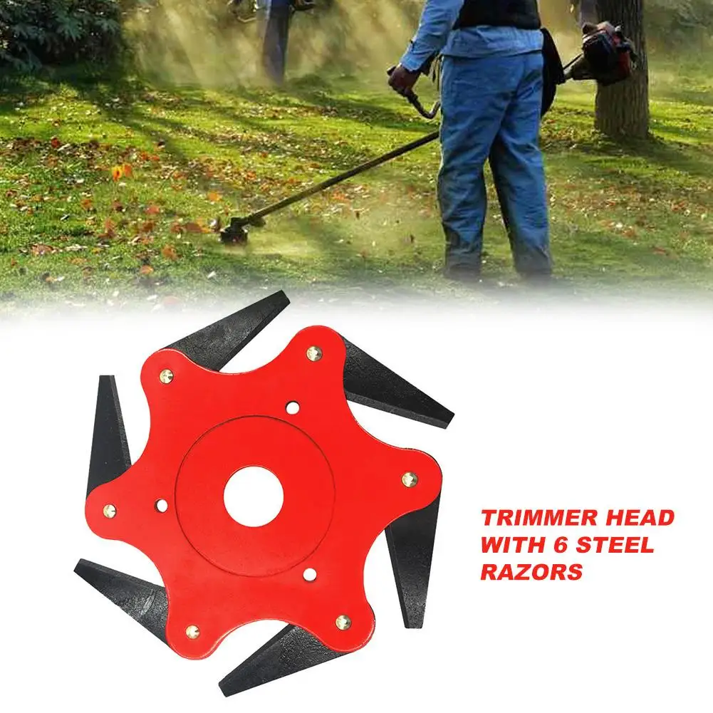 

6 Steel Blades Trimmer Head Manganese Steel Garden Lawn Mower Cutter Brush Cutter Lawn Machine Accessories Garden Part Tools