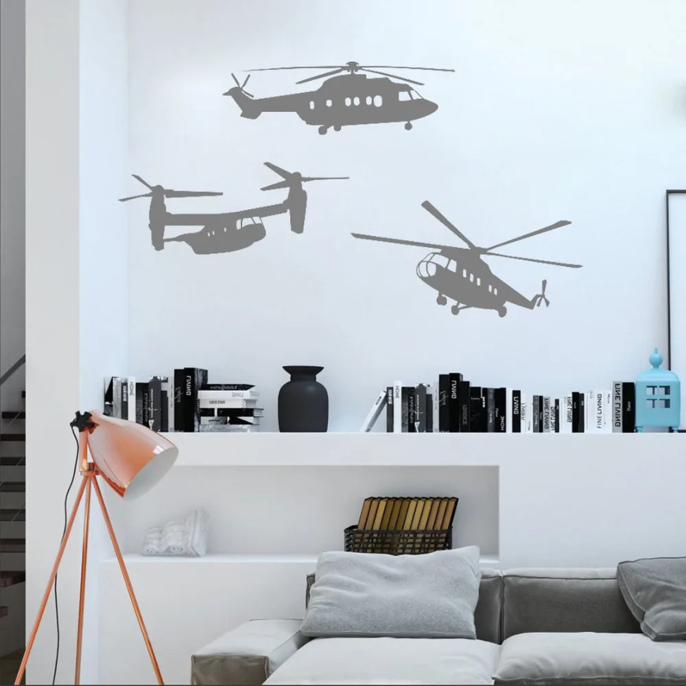 مجموعة من 3 المروحيات جديد تصميم ملصقات جدار للأطفال نوم مراهقون غرفة ديكور المنزل Diy جدارية للإزالة شارات الفينيل LC209 مجموعة من 3 المروحيات جديد تصميم ملصقات جدار للأطفال نوم مراهقون غرفة ديكور المنزل Diy جدارية للإزالة شارات الفينيل LC209