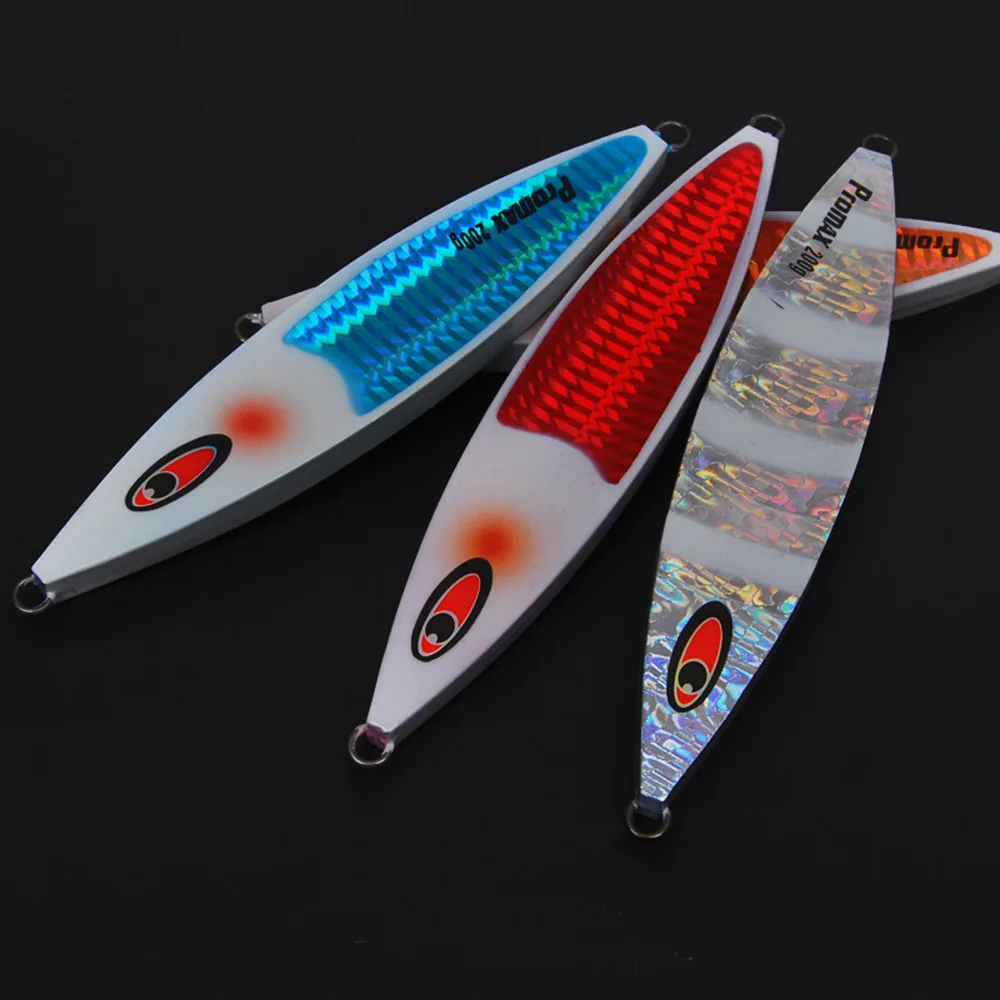 4PCS Glow Slow Jigging Metal Jig Deep sea Night Fishing Lure Jigbait