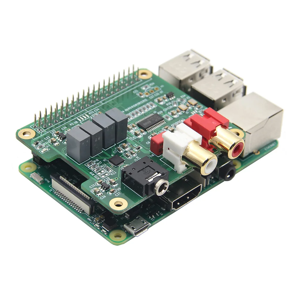 

LEORY RPI-HIFI-DAC Module PCM5122 HIFI DAC Audio Card Expansion Board For Raspberry Pi 3 Model B/2B/B+