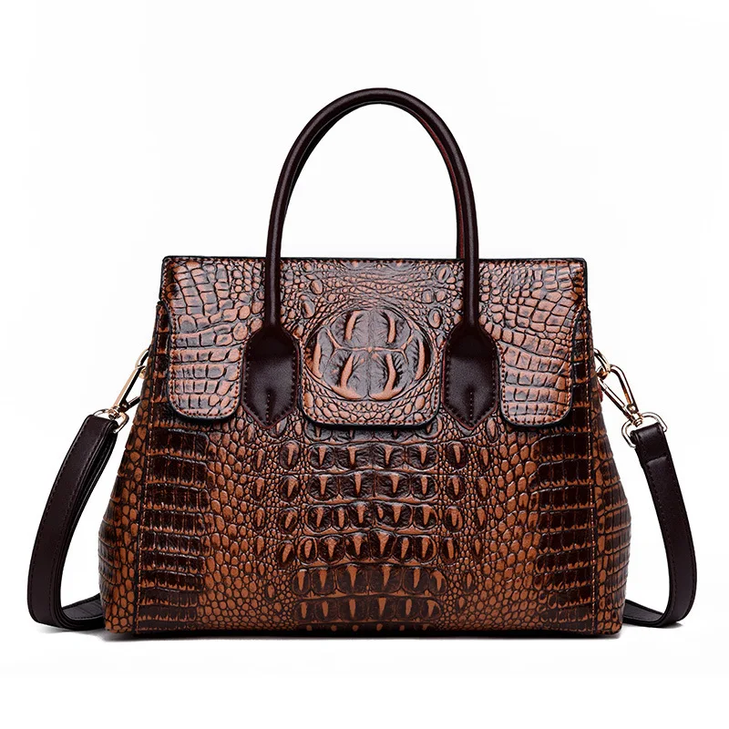 

2019 New Vintage Genuine Leather Bag Alligator Luxury Designer Crossbody Bags For Women Tote Handbags