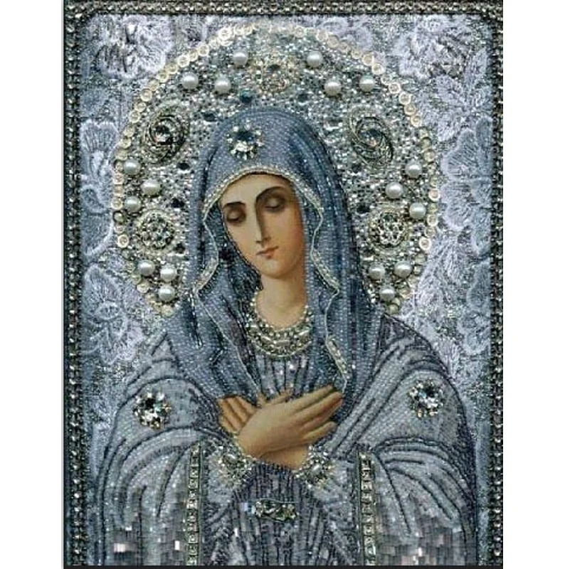 

Saint Maria Needle DIY resin square diamond cross stitch Diamond painting kit 5D embroidery Kits the virgin Mary diamond mosaic