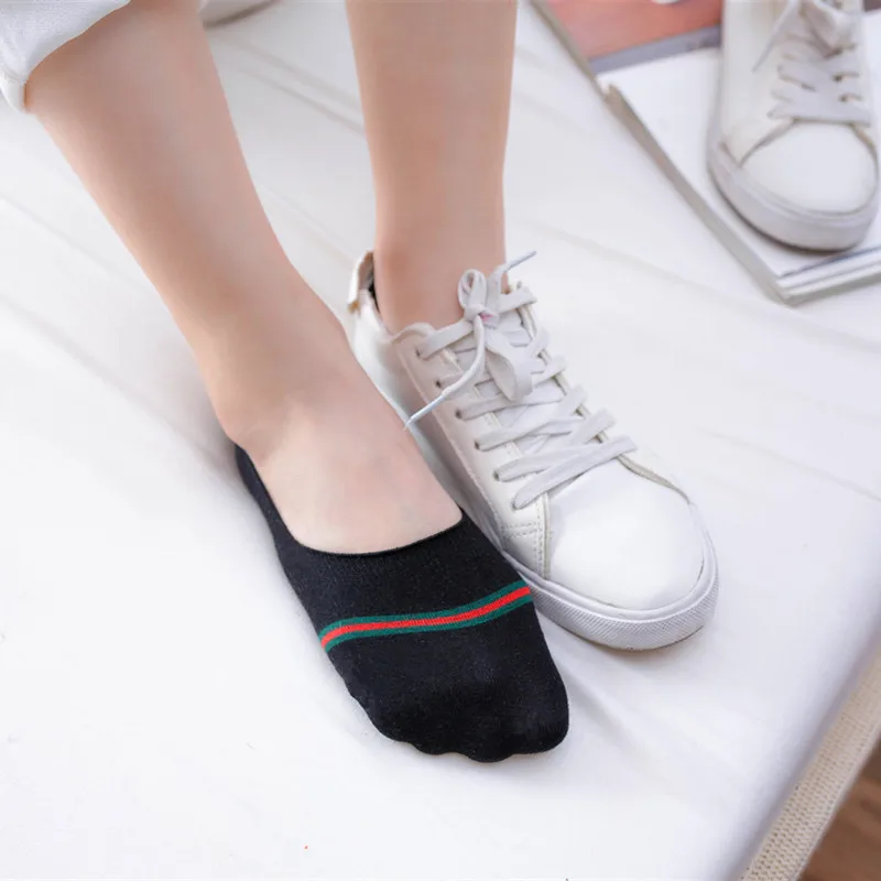 

Free Shipping Comfortable Cotton Summer Girl Women's Socks Ankle low Stripe Female Invisible Hosiery Ladies Boat Sock Slipper