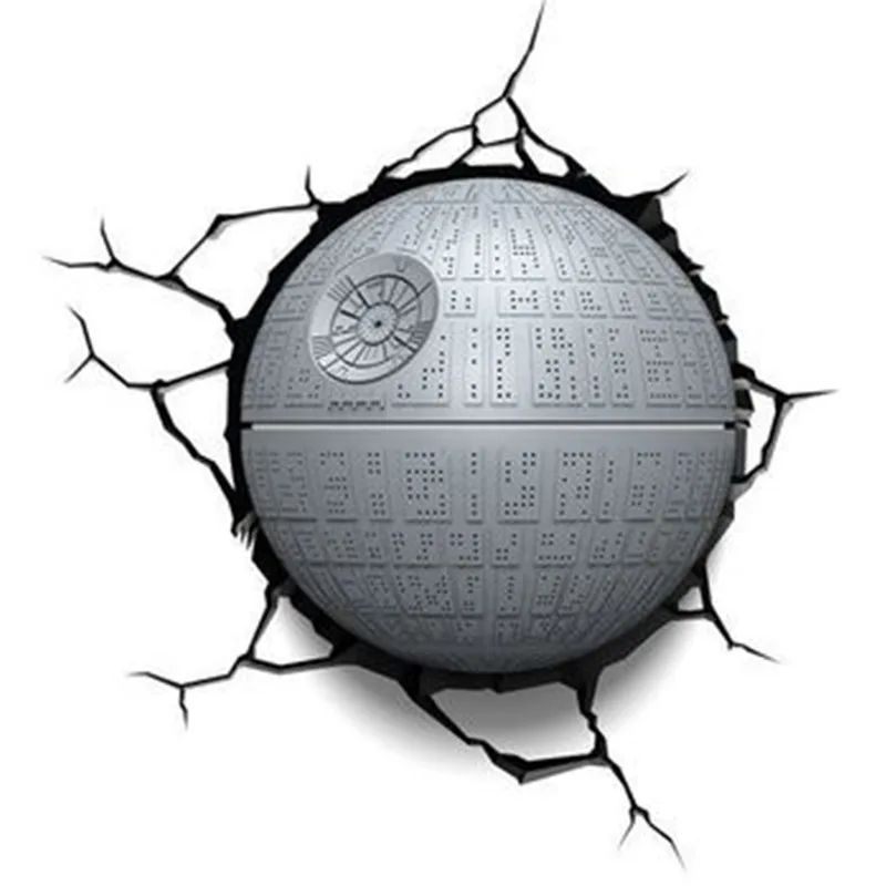 

Star Wars: The Force Awakens With LED Light DS-1 Platform Ultimate Weapon Death Star 3D Wall Lamp Home Decorations S579