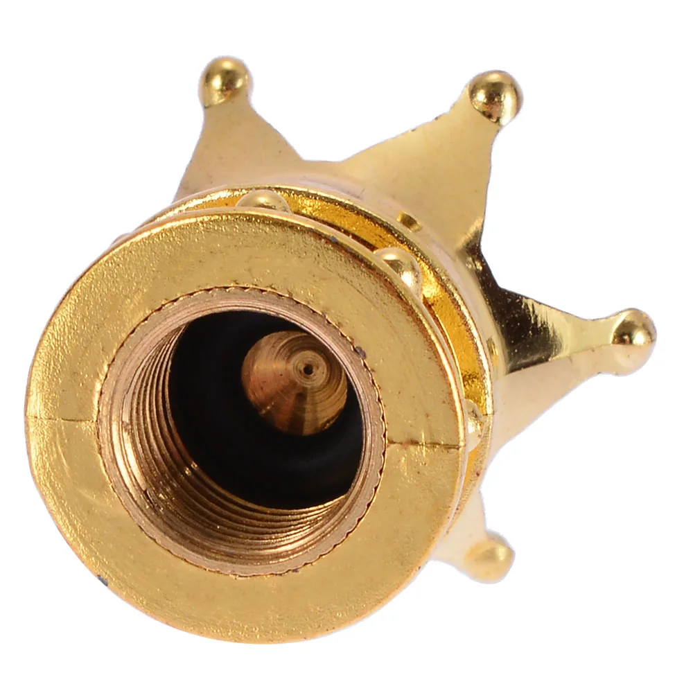4pcs Crown Car Wheel Tyre Tire Air Valve Stem Cap Dust Cover Aluminium Gold For Motorcycle Truck Bike