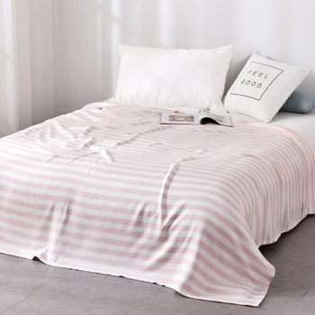 

New 2018 Throw Blanket - 1piece 150x230cm Bamboo Blanket Super Soft Stripe Adult Blanket Colorful Blankets for Beds Sofa