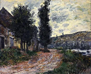 

High quality Oil painting Canvas Reproductions Tow Path at Lavacourt (1878) By Claude Monet hand painted