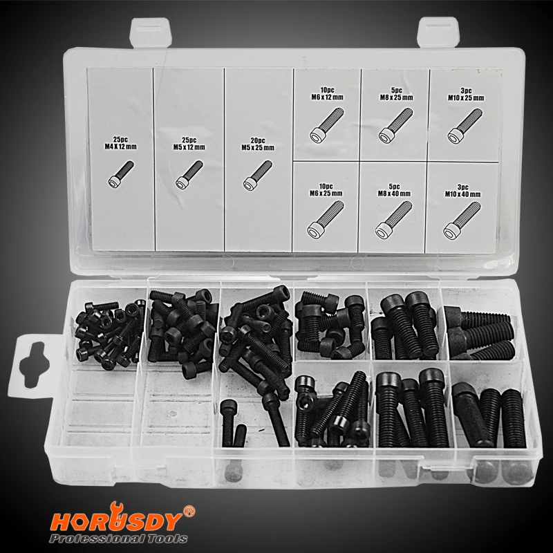 

HORUSDY106 Pcs Metric Socket Head Cap Screws Assortment Professional Tool
