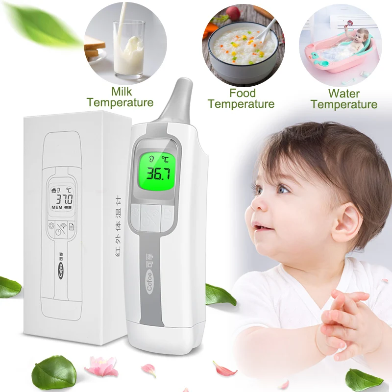 

Cofoe Baby Thermometer Fever Thermometer Forehead&Ear Measurement Electric Digital Infrared Non-contact Temperature Test Tool