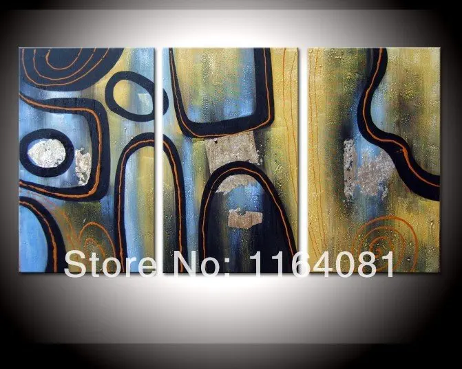 

100% Handpainted Pale long journey Abstract landscape Wall home Decor Oil Painting on canvas 3pcs/set no Framed