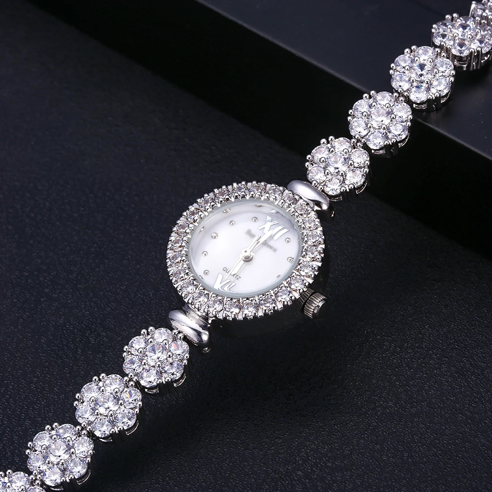 Jankelly качество AAA циркон элементы листьев австрийский браслет часы с кристаллами для Свадебная вечеринка модные украшения Сделано с