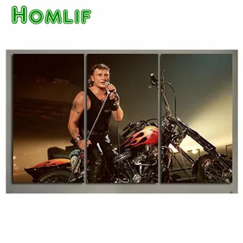 

3pcs rock singer 5D diamond painting French Johnny Hallyday diy cross stitch diamond embroidery set needlework diamond painting