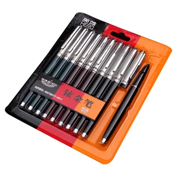 

10pcs/set Hero Classic Black Dark-red Dark-green Fountain Pen Hooded Nib 0.5mm Plastic Student Practice Ink Pens for Writing