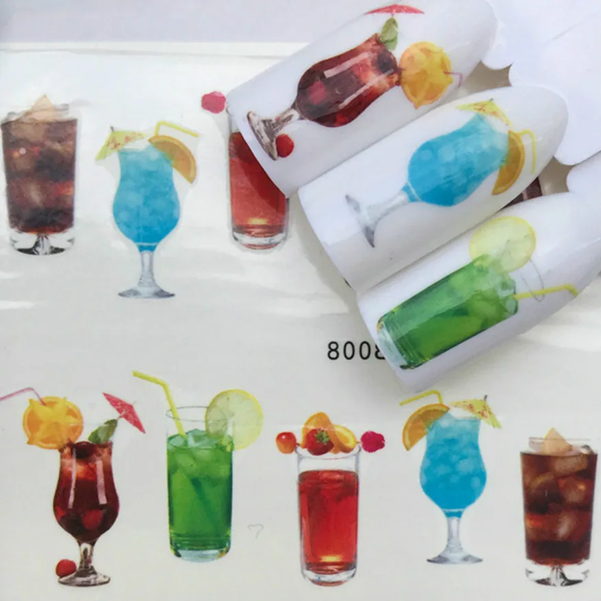

11.11 Fruit Juice Drinks 1pcs Nail Art False Tips Practice Display Transparent Natural and Black Color False Nail Tips Manicure