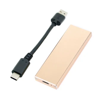 

Xiwai USB-C USB 3.1 Type C to 50mm mSATA PCI-E Solid State Disk SSD Case Enclosure Gold Color