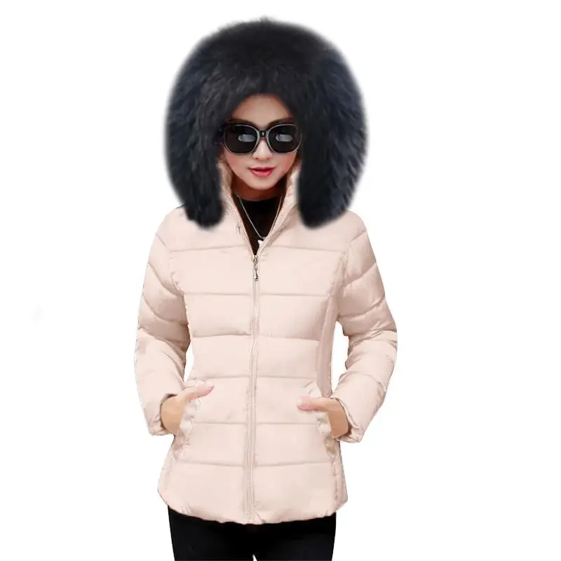 Зимняя куртка женская плюс размер 5XL Женская s Парка утепленная верхняя одежда с капюшоном зимнее пальто Женская куртка с хлопковой подкладкой базовые Топы - Цвет: Black fur khaki