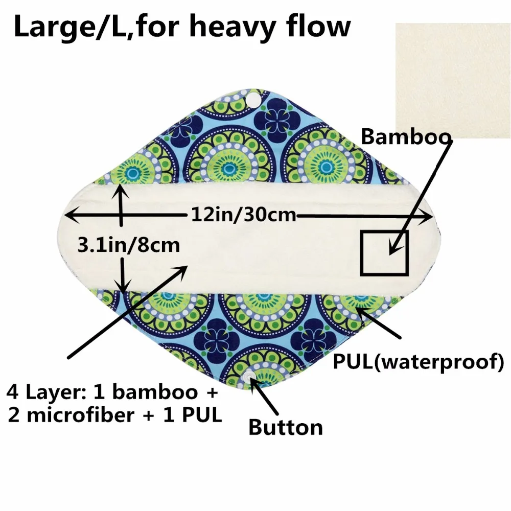 [Sigzagor] s m l тканевая менструальная прокладка Mama тряпка санитарная бамбуковая многоразовая моющаяся прокладка для трусов регулятор большой поток