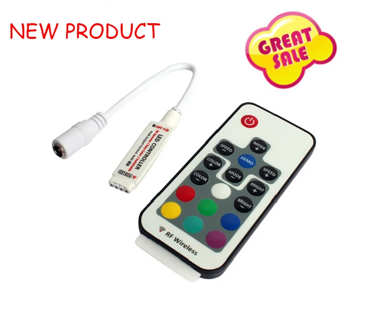 

Mini RF Wireless led controller 144 W 17 KEY Led Remote Controller Led Dimmer Controller For RGB Light Strip 5050 3528
