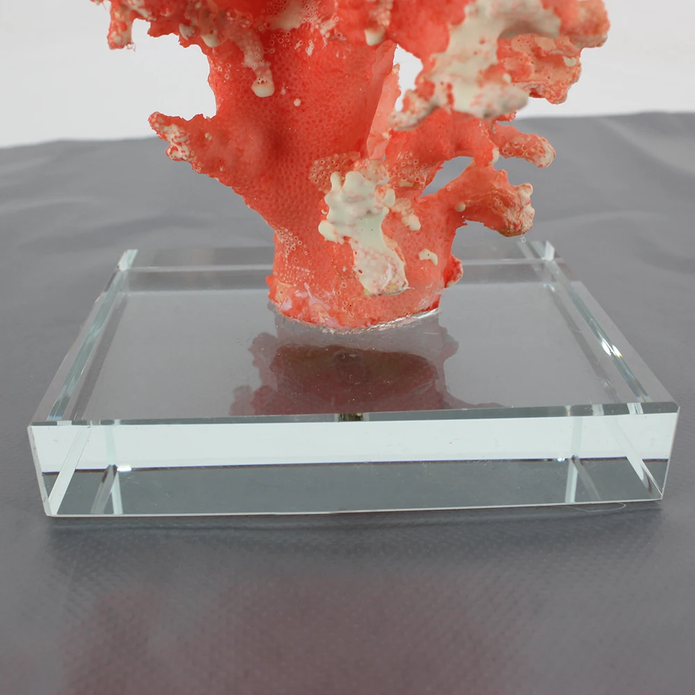 Декоративная Коралловая скульптура с кристальной основой, светится в темноте, полимерные коралловые художественные украшения, художественный стол, Декор для дома и офиса