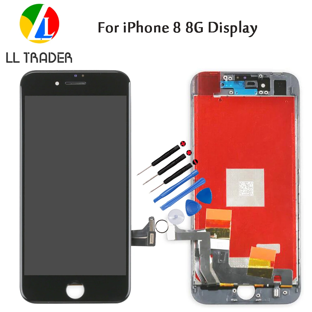 

LL TRADER NO Dead Pixel Black Pantalla Screen For iPhone 8 LCD Display Touch Digitizer iPhone8 LCD Assembly Replacement+Tools