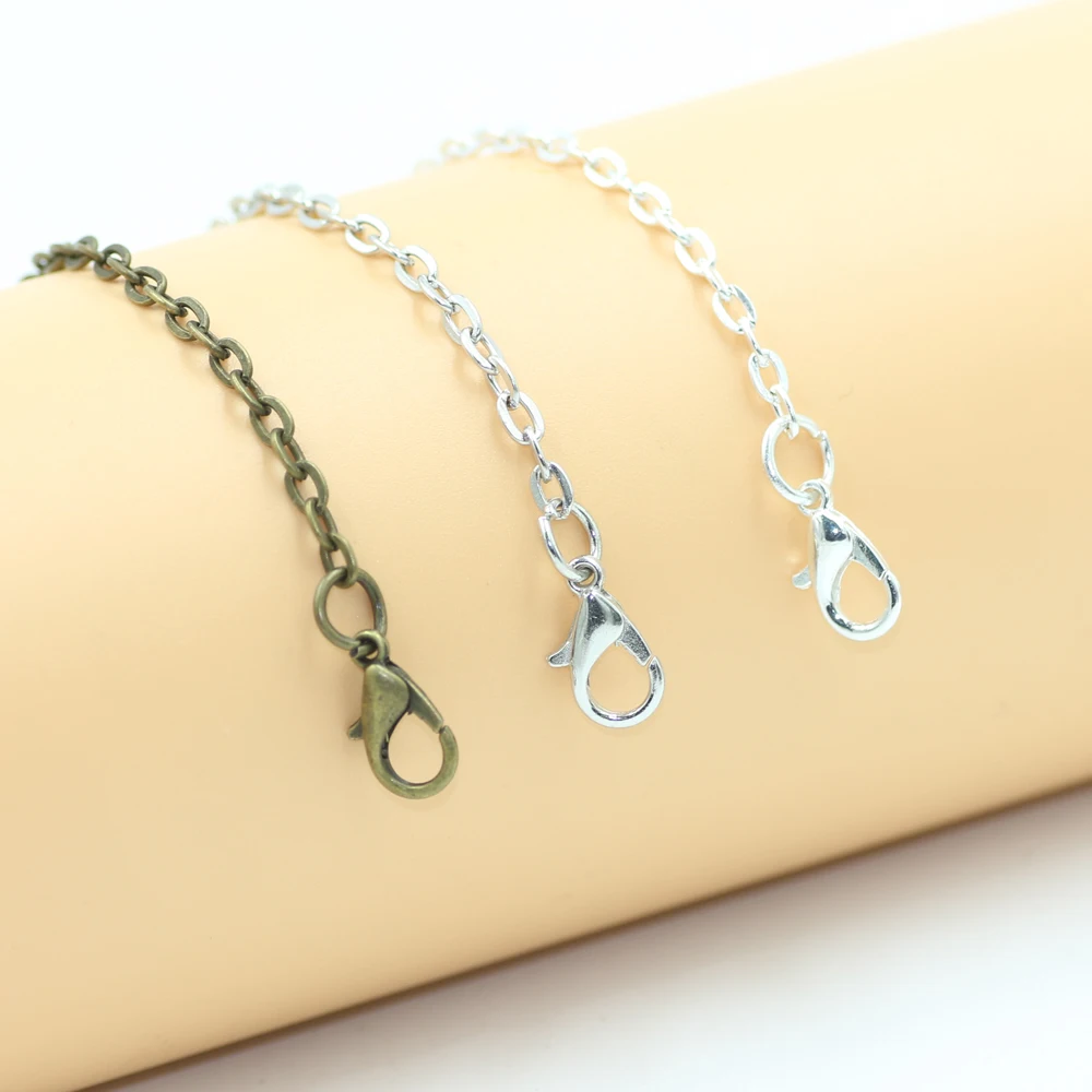 

ZHUBI 10pcs/lot 60CM Stainless Steel Link Chain With Gold/Silver Color For Women/Men Necklace Jewelry Making DIY Charm Pendant