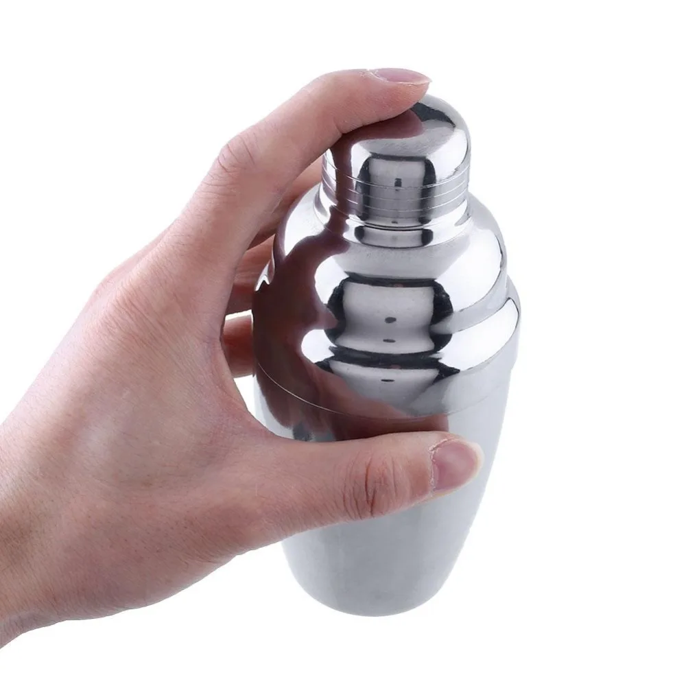 

1Pcs 250ml Stainless Steel Cocktail Shaker Cocktail Mixer Wine Martini Drinking Boston Style Shaker For Party Bar Tool