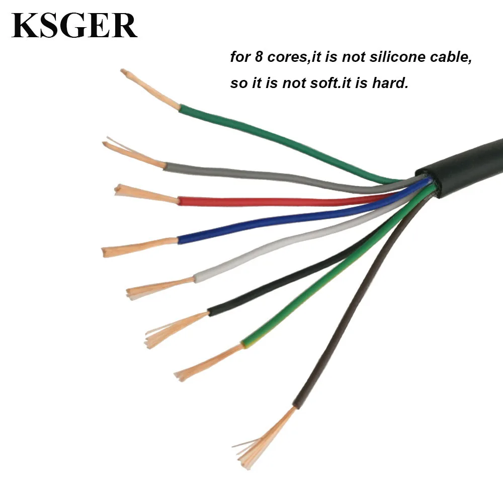 KSGER силиконовый провод кабель Луженая Медь T12 паяльник станция 3 4 5 6 8 Core линия 0,5 квадратный высокая температура мягкая куртка
