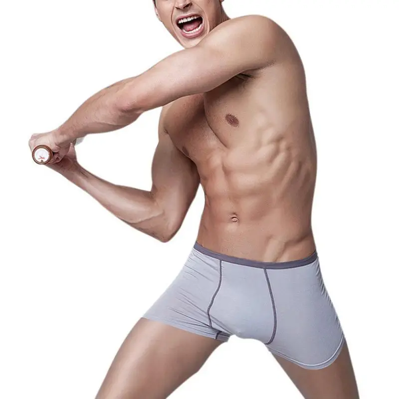 

Men's Modal Breathable Underwear Elastic Waist Boxer Bulge Pouch Male's Boxers