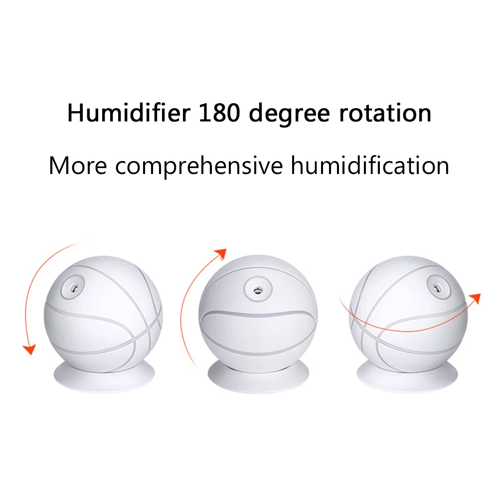 360 градусов Баскетбол увлажнитель ночник Usb красота паровой инструмент для лица счетчик воды офис увлажнение