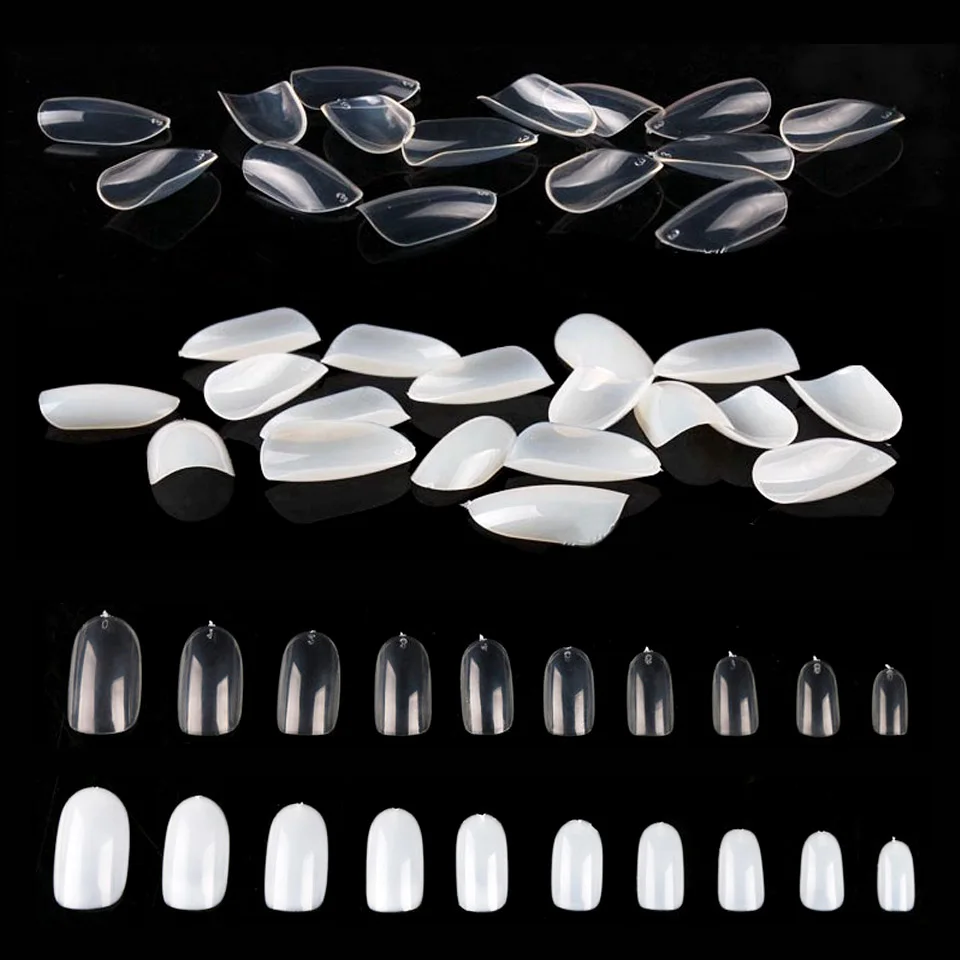 

100PCS Round Artificial Nails Oval Cheap False Nails Tips Natural Full Cover Fake Nails Faux Ongle Unas Postizas JZJ012
