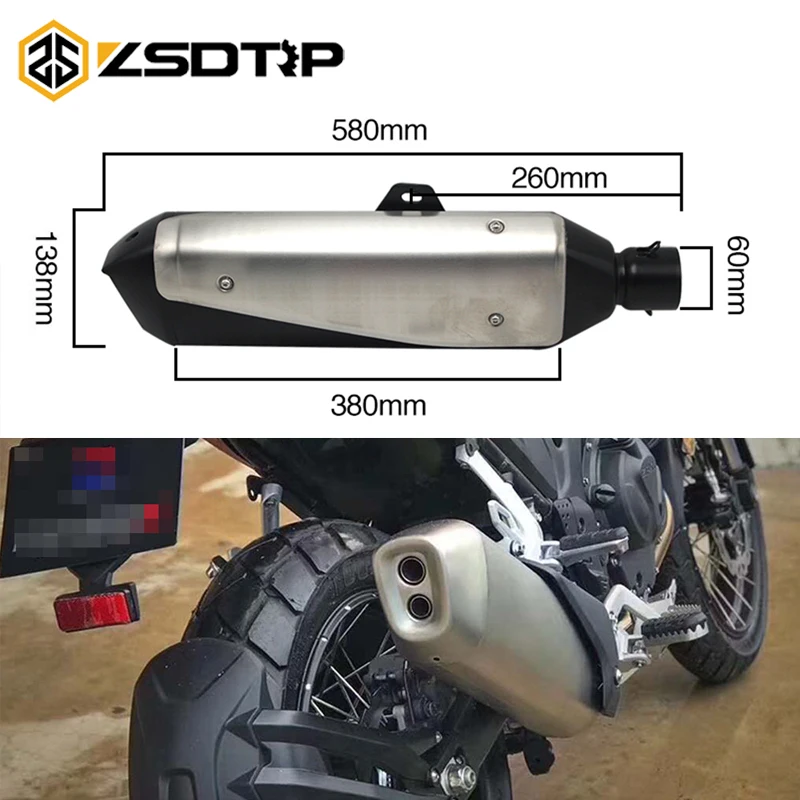 Выхлопная труба ZSDTRP 60 мм для BMW S1000XR R1200 GS Benelli TRK502 | Автомобили и мотоциклы